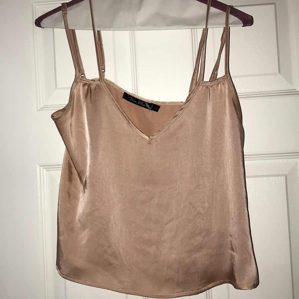 Pale pink polyester tank